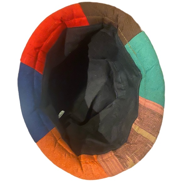 Handmade Multicolor Patchwork Bucket Hat with Rolled Brim - Picture 9 of 11